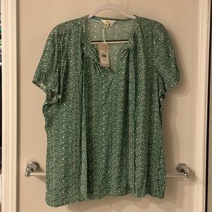 Boden size 14 womens blouse green new with tags